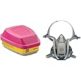 3M 6503QL Rugged Comfort Quick Latch Half Facepiece Reusable Respirator, Large & 3M Organic Vapor/Acid Gas Cartridge/Filter 60923, P100 Respiratory Protection (Pack of 2)