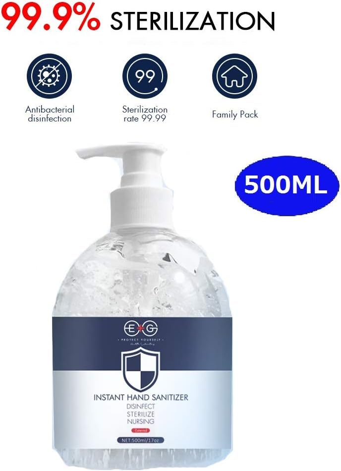 500ml Hand Sanitizer Gel, Timsic Portable Antibacterial Hand Soap Gel Kill 99.99% of Dirty Stuff Wash-Free Disinfecting Cleaner