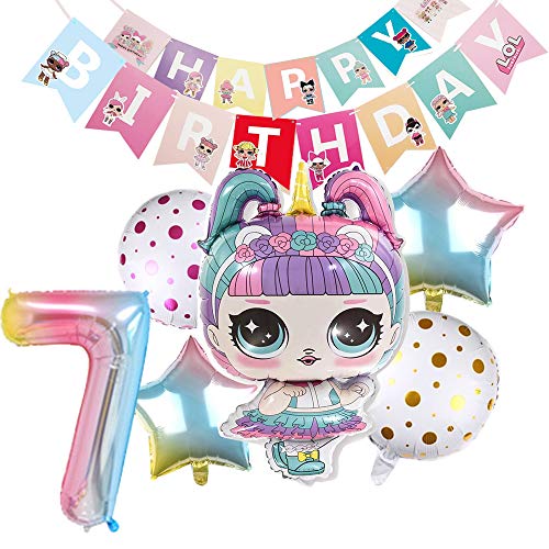 LOL Party's Balloons for Chrildren Surprise Birthday Balloon Bouquet Decorations Surprise Doll Banne - //medicalbooks.filipinodoctors.org