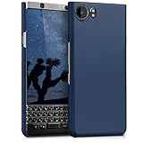 kwmobile Case for BlackBerry KEYone (Key1) - Hard Plastic Anti Slip Grip Shockproof Protective Phone Cover - Metallic Blue