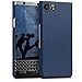 kwmobile Case for BlackBerry KEYone (Key1) - Hard Plastic Anti Slip Grip Shockproof Protective Phone Cover - Metallic Blue