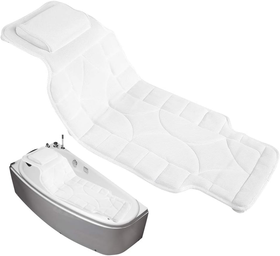 Coussin De Bain Avec Ventouses - Oreiller Appui-tête Imperméable, Maille Respirante, 7 Ventouses, Pour Baignoire Et Spa