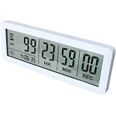 MOSTRUST Digital Countdown Days Timer - White Upgraded Big 999 Days Count Down Clock with Stand Strong Magnetic Back for Vacation Retirement Wedding Holiday