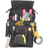 CLC Custom Leathercraft 1524 Ziptop Utility Pouch, Medium, Black, 11 Pockets