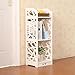 D-Line Wood and Plastic Bookcase Bookshelf Storage Shelf, White, Set of 2