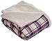 Lavish Home Red Reversible Plaid Fleece Machine-Washable Sherpa Throw-Cozy Blanket for Couch, Chair, or Bed 60