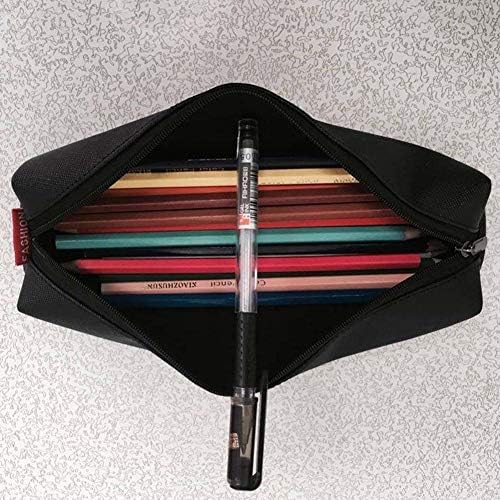 Kpop BTS Bangtan Boys Leather Pen Pencil Bag Case Makeup Bag School Stationery Cosmetic Pouch Bag Case (Black)