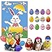 Pin The Egg On The Bunny Easter Party Game for Party Supplies,Boy & Girl Party Games for Toddlers Easter Party Decorations Favors