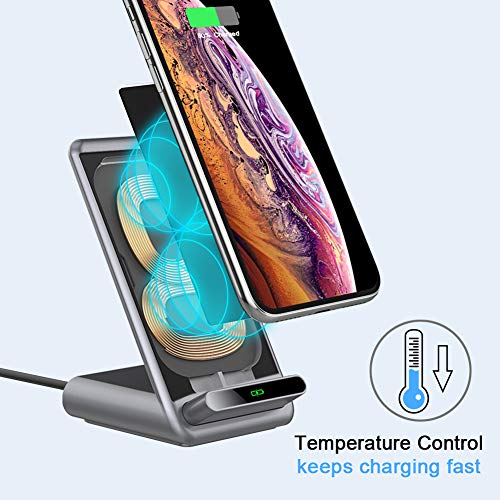 Yootech Fast Wireless Charger,15W for LG V30/V35/G8,7.5W Wireless Charging Stand Compatible with iPhone 11/11 Pro/11 Pro Max/Xs MAX/XR/XS/X/8,10W for Galaxy Note10/Note10Plus/S10(No AC Adapter)