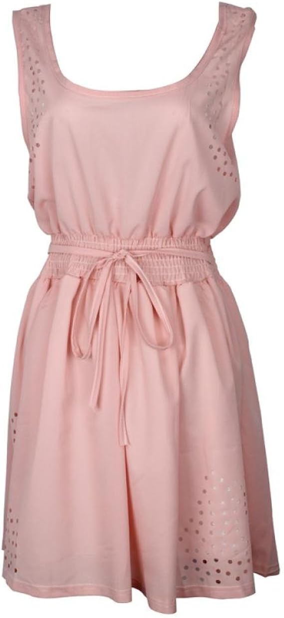 Amazon Huyb 女性人気夏 Uネック薄いセクションワンピース無地 ノースリーブワンピース ショートスリーブ 膝の上 ミニスカート ワンピース ピンク ワンピース タイト マイクロ ミニ ワンピース 可愛い つなぎ スカート ワンピース レディーズ ワンピース チュニック 通販