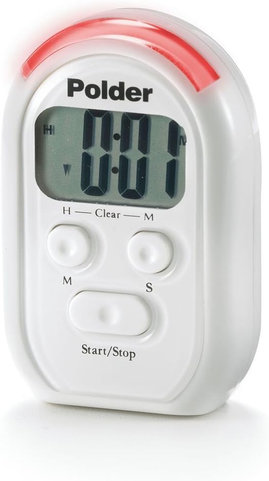 Polder Digital Timer with Vibrating, Audible, and Illuminated Alarm