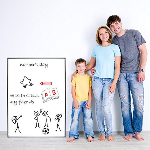 Lockways Magnetic Whiteboard White Board - Dry Erase Board 48 x 36, 3 Dry Erase Markers, 8 Magnets, Black Aluminium Frame for Home, Office, School - Thumbnail 3