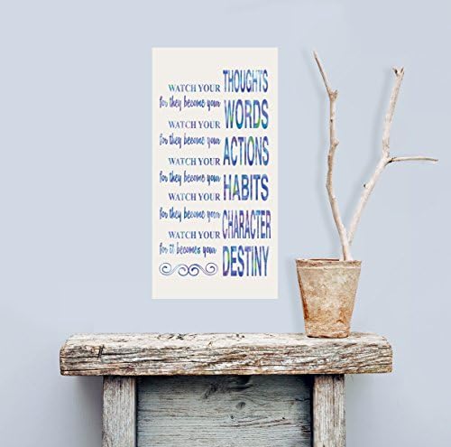 Mona Melisa Designs QTETHOUGHTS - BLUE "Watch Your Thoughts" Inspirational Quote Wall Decor Sticker, Blue