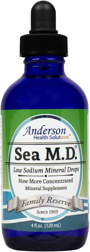 Anderson's Sea M.D. Concentrated Trace Mineral Drops, Ionic Electrolyte Magnesium Supplement, Aids in Muscle Cramps, Joint Health, Liquid Magnesium, Easy to Take, 4 fl oz: Health & Personal Care