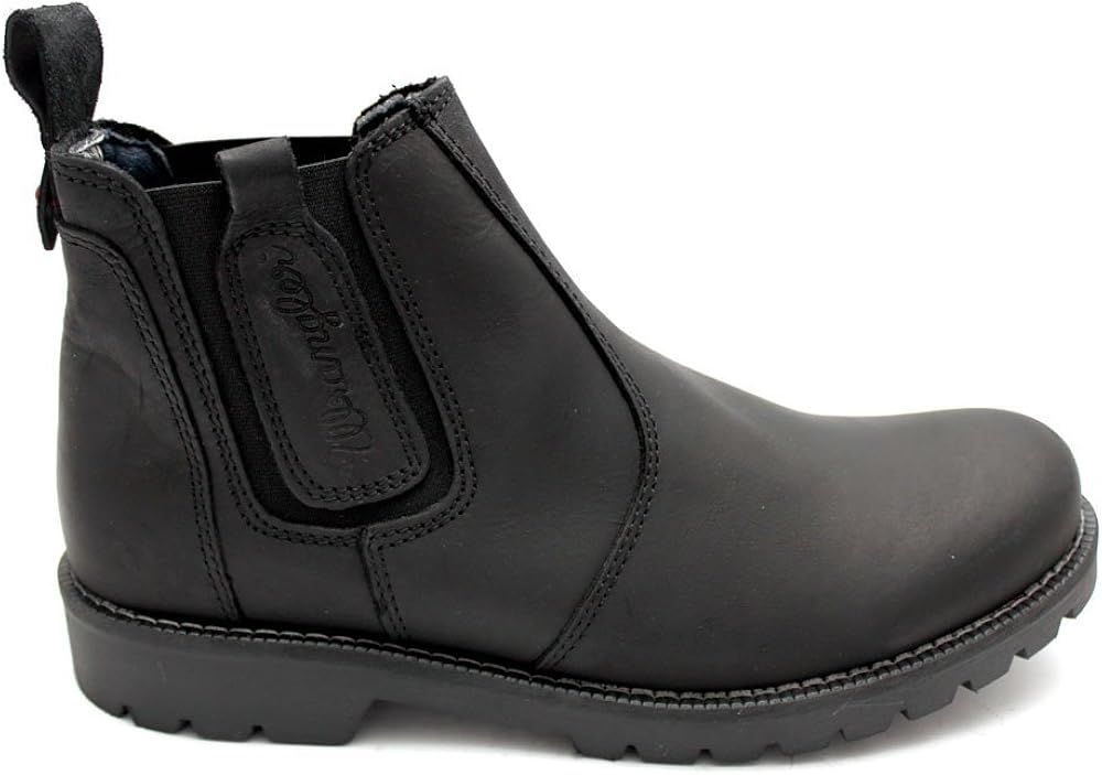 Wrangler Mens Black Leather Chelsea Pull On Ankle Boots Size UK 6 7 8 9