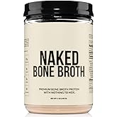 NAKED Bone Broth - Beef Bone Broth Protein Powder - 21G Protein, 17G Collagen - Gut Health and Joint Supplement - Unflavored - No GMO, Gluten-Free, Soy Free - 1LB