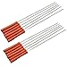 Fasmov Barbecue Skewers Set/ Stainless Steel Wide BBQ Kabob Sticks/ Grilling Skewers,Wooden Handle to Protect Your Hands,Set of 12