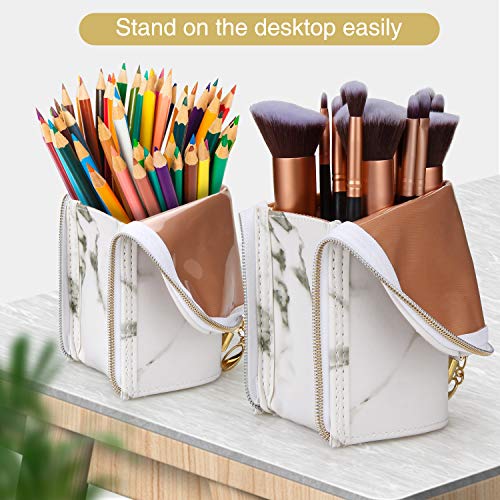 Marble Makeup Brush Holder Makeup Brush Case Organizer Travel Makeup Brush Pouch Stand-up Foldable Portable Makeup Artist Storage Bag for Women 2 Marble Makeup Brush Holder Makeup Brush Case Organizer Travel Makeup Brush Pouch Stand-up Foldable Portable Makeup Artist Storage Bag for Women