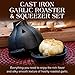 Charcoal Companion Cast Iron Garlic Roaster and Squeezer Set (Black)