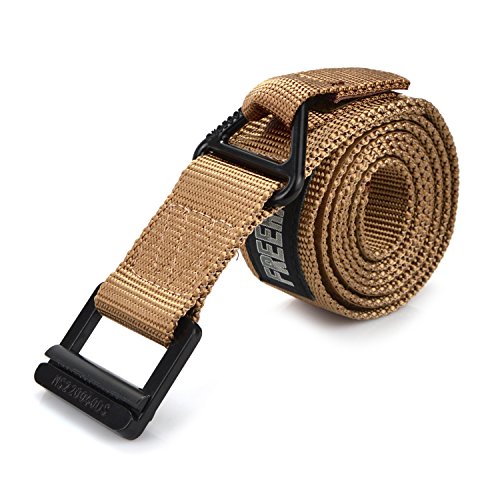 Survival Tactical Belt, Freehawk Emergency Fire Rescue Rigger Waist Belt Military CQB Belt (Khaki)