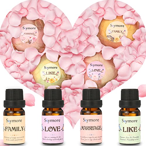 Skymroe 4 All-Natural Essential Oils with 4 Bath Bombs Valentine's Day Gift Set-Like, Love, Marriage, Family - Thumbnail 5