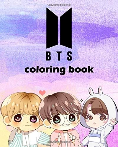 BTS coloring book: Bangtan Boys coloring book for Stress Relief, Happiness and Relaxation: for ARMY, KPOP lovers, Love Yourself Book,cute chibi ... Jimin, V, and Jungkook etc (61Pages, 8 x 10)