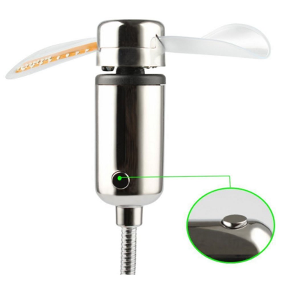 B2ocled USB Fan Led Clock Adjustable Gooseneck Flexible Portable Mini Fans