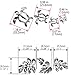 Inlay Stickers for Ukuleles - Honu Family & Tropical Monstera Leaves - Abalone Blue, UK-273HF-BL-AZ