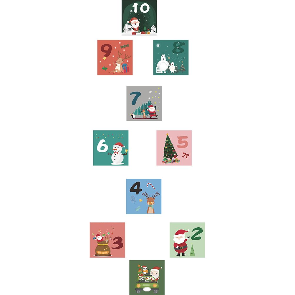 VICASKY Number Lattice Floor Sticker, Christmas Floor Stickers Decor Game Wall Funny Number Wall Decals Colorful Wallpaper Decor for Nursery Classroom Ground