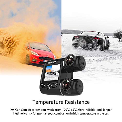 EACHPAI Car Dash Cam,Dual Dash Cam FHD 1080P+1080P Front and Rear View