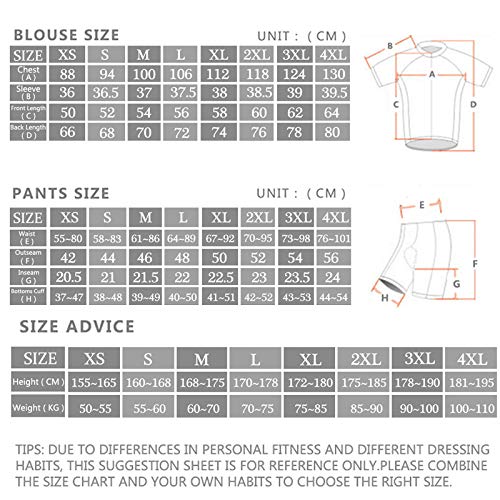 image for X-TIGER Men's Cycling Jersey Set,Biking Short Sleeve Set with 5D Gel P