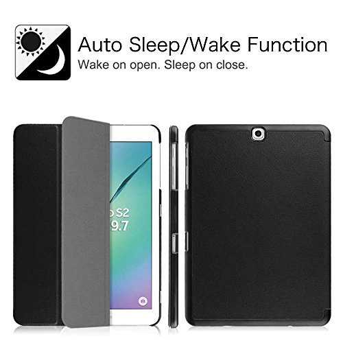 Fintie Samsung Galaxy Tab S2 9.7 Smart Shell Case - Ultra Slim Lightweight Stand Cover with Auto Sleep/Wake Feature for Samsung Galaxy Tab S2 9.7 Inch Tablet, Black