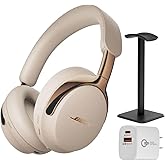 Bose (2nd Gen QuietComfort Ultra Bluetooth Headphones, Wireless Headphones with Spatial Audio, Over Ear Noise Cancelling with Mic, Up to 30 Hours of Play time + 20W Wall Charger (Driftwood Sand)