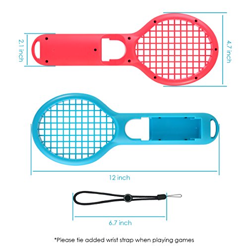 oenbopo Tennis Racket for Nintendo Switch Joy-Con Controller, Accessories for N-Switch Joy-Con Game Mario Tennis ACES - Black and Red