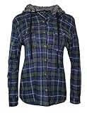 Ladies' Code Long Sleeve Flannel Plaid Button Down Shirt w/ Detachable Hoodie or Non-Detachable Hood