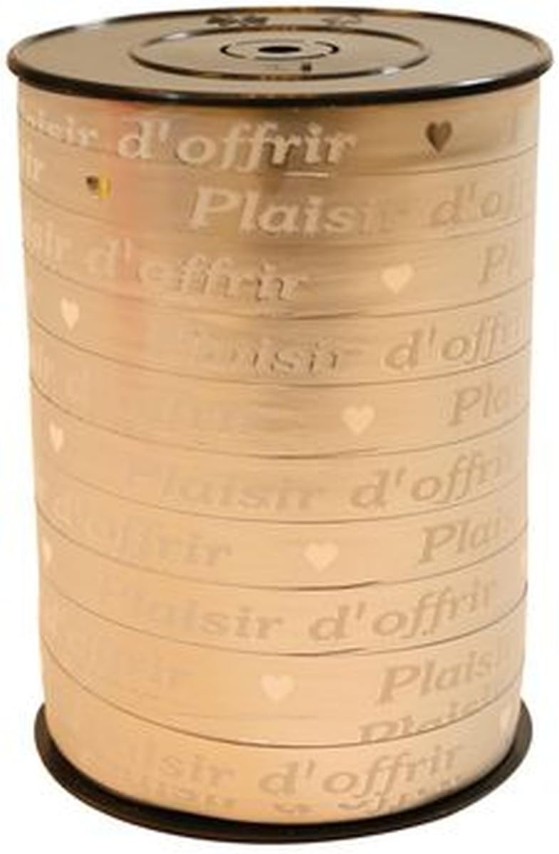 Clairefontaine 602176C - One Counter Ribbon Roll - Dimensions: 225 m x 10 mm - Colour: Silver - Decorative Gift Ribbon - DIY - Gift Wrapping Accessory