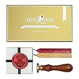 UNIQOOO Arts & Crafts Vintage Hogwarts Ministry of Magic School Wax Seal Stamp Kit- Rosy Red & Royal Gold- Great Gift Idea for Artistic Types and Everyone In-between