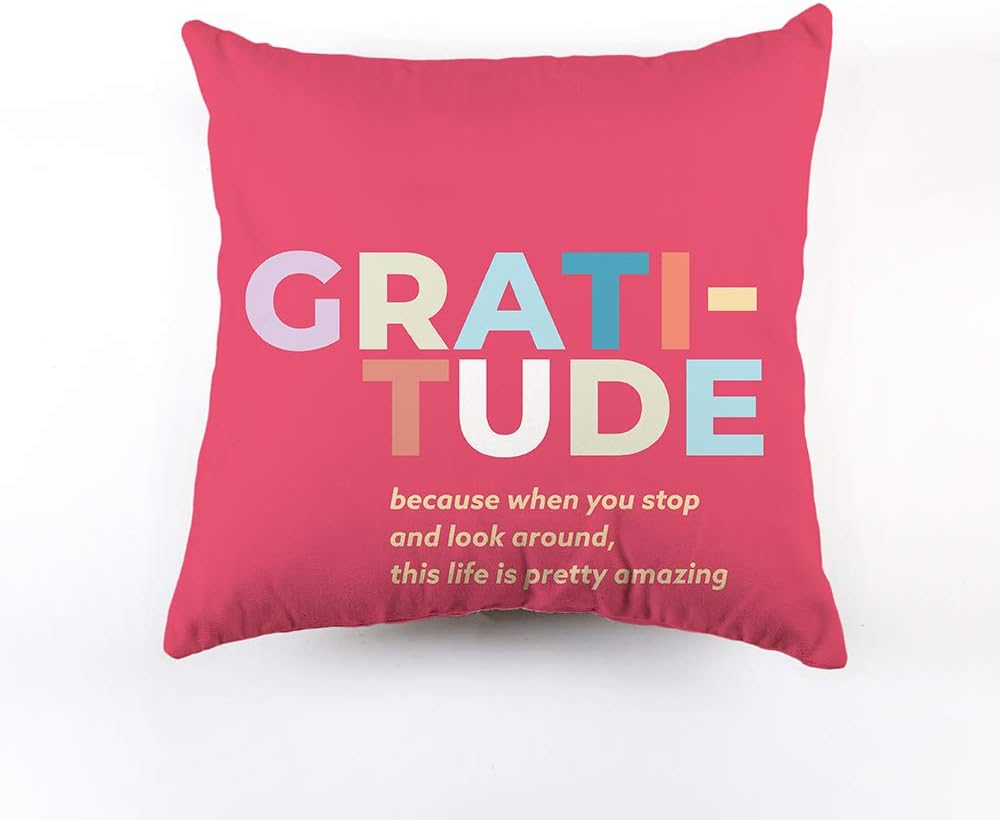 POPxo Quirky Printed Cushion Cover - Gratitude Fabric and Photo-Realistic Print | Cushion Cover for Sofa, Chair, Car