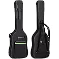 CAHAYA Padded Bass Guitar Gig Bag - 0.3" Padding, Backpack Straps, Black