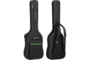 CAHAYA Bass Guitar Bag Gig Bag 0.3in Padding Black Padded Backpack Soft Electric Bass Case Green CY0292