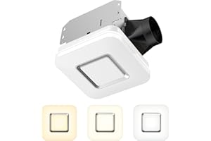 OREiN Bathroom Exhaust Fan with Light, 100 CFM 1.5 Sones, 25W Bathroom Vent Fan with Light, 1500lm LED Light 3000K/4000K/5000K Selectable & Nightlight, FCC/ETL Listed, Bath Fan for Home, White