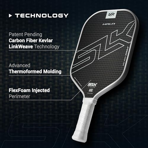 Selkirk Sport SLK Halo Raw Carbon Fiber Pickleball Paddle | Designed in The USA | Choose The T700 Raw Carbon Fiber Power, 18k Ultraweave Control, or Aramid Fiber Linkweave Thermoformed Pro