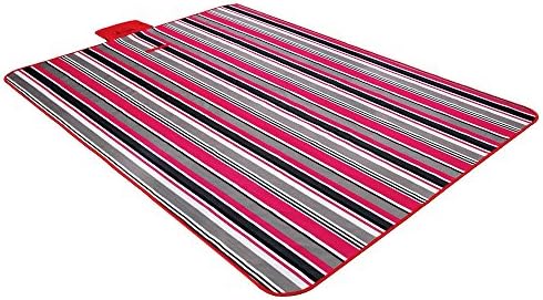 Picnic Backpack Accessories Waterproof Outdoor Beach Camping Picnic Moisture Proof Mat Blanket Size 70’’x 59’’ Red Stripe