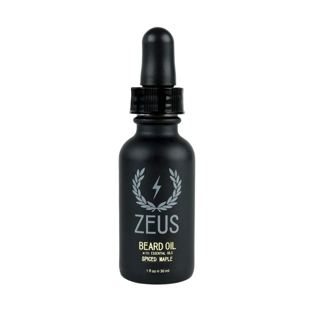 ZEUS Beard Oil for Men - 1 oz - All-Natural Beard Conditioning Oil to Soften Beard and Mustache Hairs (SPICED MAPLE)