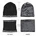 Malaxlx Kids Black Winter Beanie Hat and Scarf Set Fleece Lined Knit Cozy Skull Cap and Neck Warmer