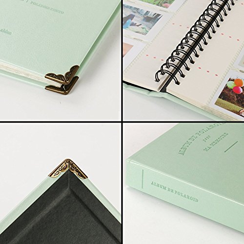SAIKA 120 Pockets PU Leather Binder Coil Photo Album for 3-inch Fujifilm Instax Films, Fuji Mini 8 8+ Mini 9 70 90 25 50s 7s Photo Book Ticket Album Guest Book (Red)