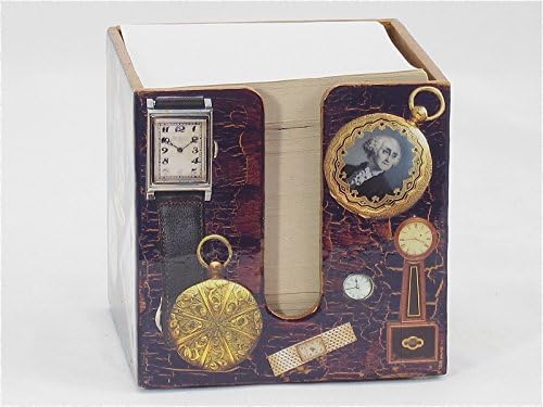 Note holder with decoupaged watches