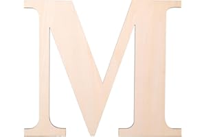 KOOCHOICE 12 Inch Wooden Letter, Smooth Surface Wood Letters for Wall Decor, 1/5 INCH Blank Unfinished Wooden Letters for Home Wall Decor DIY Painting Crafts(Letter M)