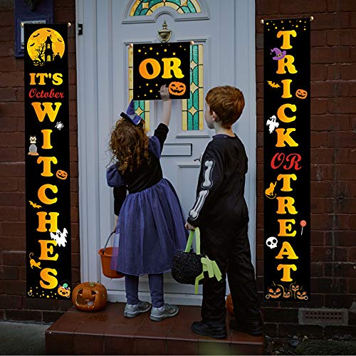 Top-Newest Halloween Decoration Couplet Banner Hanging Signs kits for Door Porch Wall Pumpkin Witches Ghost Decor