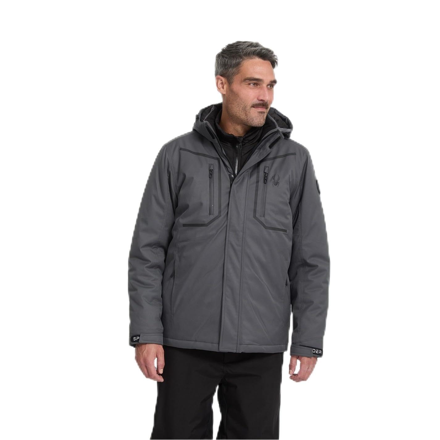 Spyder Mens 3-in-1 Snow Ski System Jacket, Polar, XL